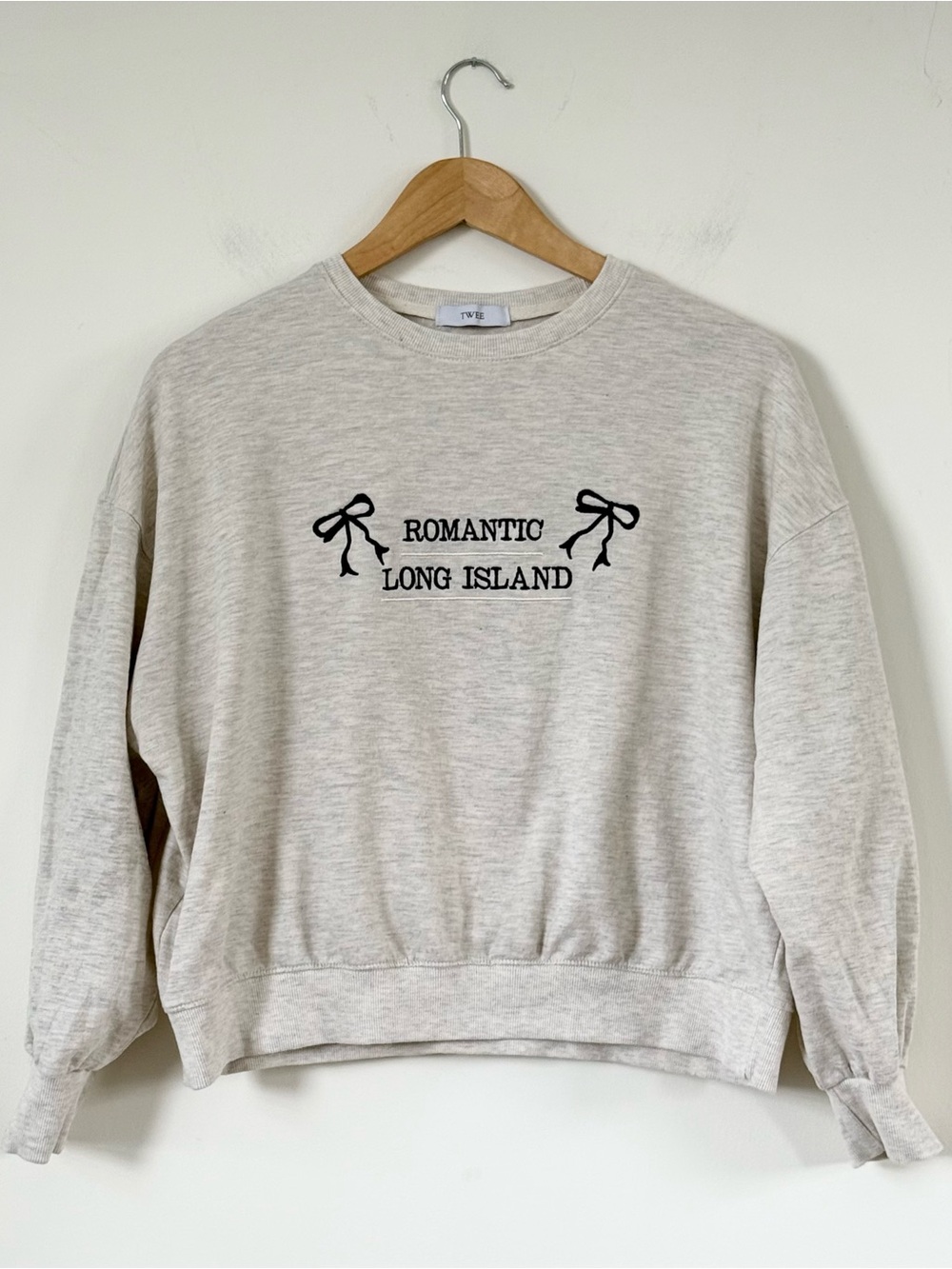 Coquette Aesthetic Y2K Bow Ribbon Cropped Sweatshirt Grey Oversized Balletcore